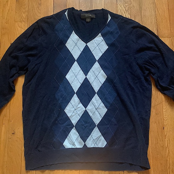 Tasso Elba Navy Blue v-neck sweater - Picture 1 of 3